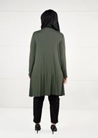 Hijab clothing KHAKI TIE-FRONT FISHNET CARDIGAN 2628