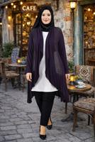 Vêtements hijab POURPRE VESTE DÉTAILLÉE EN RÉSILLE T 2629