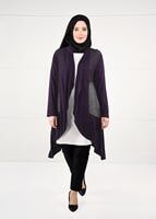 Hijab clothing PURPLE FISHNET KNIT JACKET 2629
