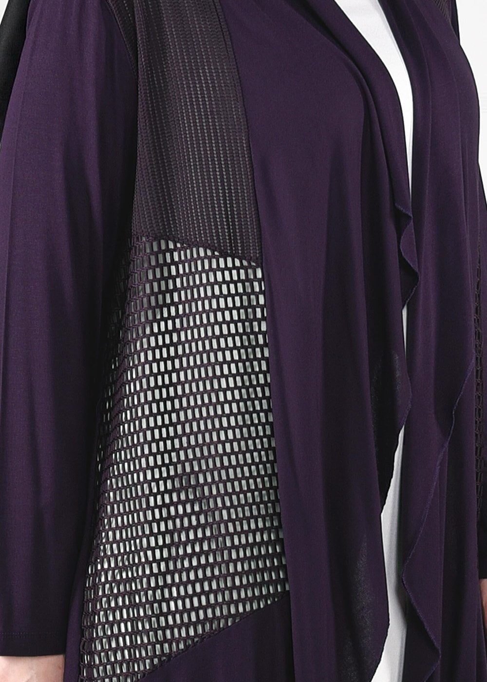 Hijab clothing PURPLE FISHNET KNIT JACKET 2629