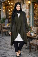 Vêtements hijab KAKI VESTE DÉTAILLÉE EN RÉSILLE T 2629