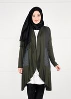 Hijab clothing KHAKI FISHNET KNIT JACKET 2629