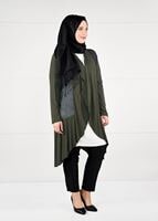 Hijab clothing KHAKI FISHNET KNIT JACKET 2629