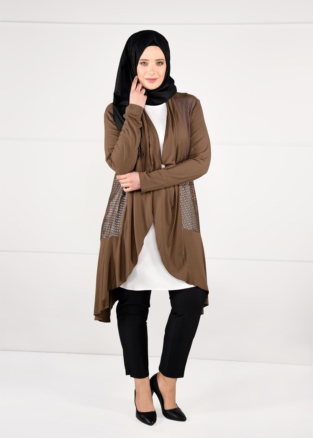 Vêtements hijab TABA VESTE TRICOT EN RÉSILLE 2629