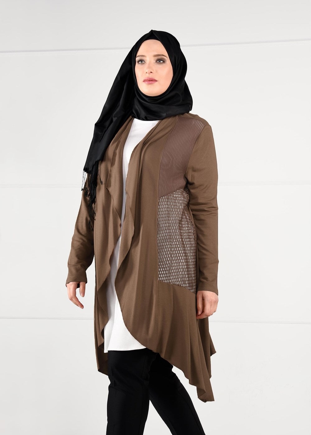 Hijab clothing TABA FISHNET KNIT JACKET 2629