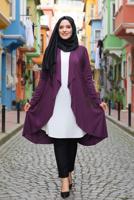 Vêtements hijab POURPRE VESTE DÉTAILLÉE EN RÉSILLE T 2629