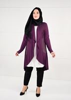 Vêtements hijab POURPRE VESTE TRICOT EN RÉSILLE 2629