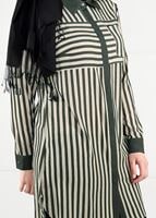 Vêtements hijab KAKI TUNIQUE À RAYURES 2630
