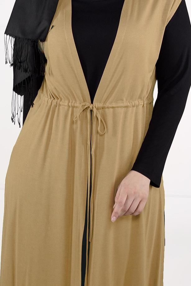 Tesettür giyim TURUNCU BELDEN BAĞCIKLI 2Lİ TUNİK 2632  - TRENDTESETTÜR