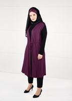 Vêtements hijab POURPRE TUNIQUE À TAILLE-NOUÉE 2632