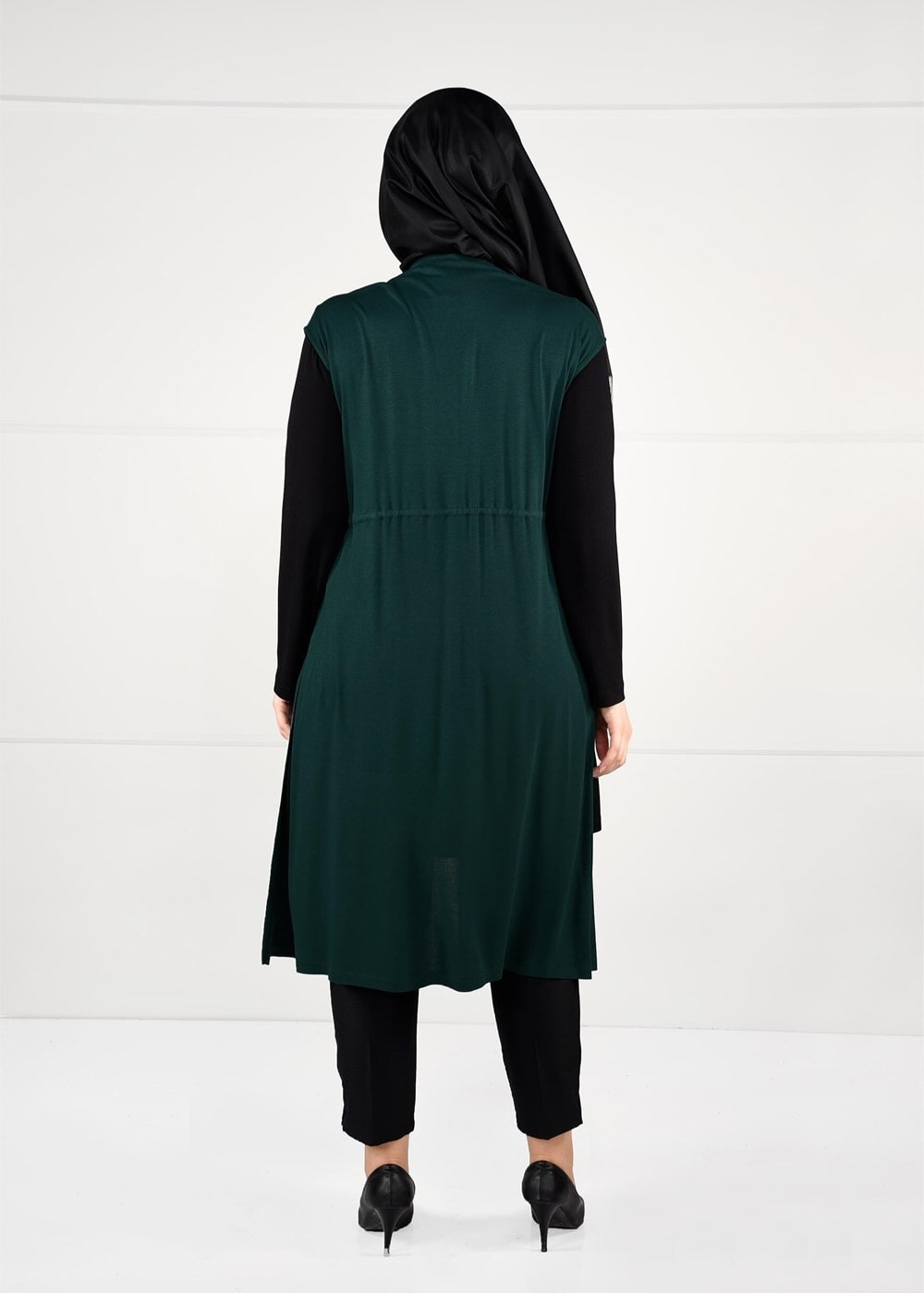Vêtements hijab VERT TUNIQUE À TAILLE-NOUÉE 2632