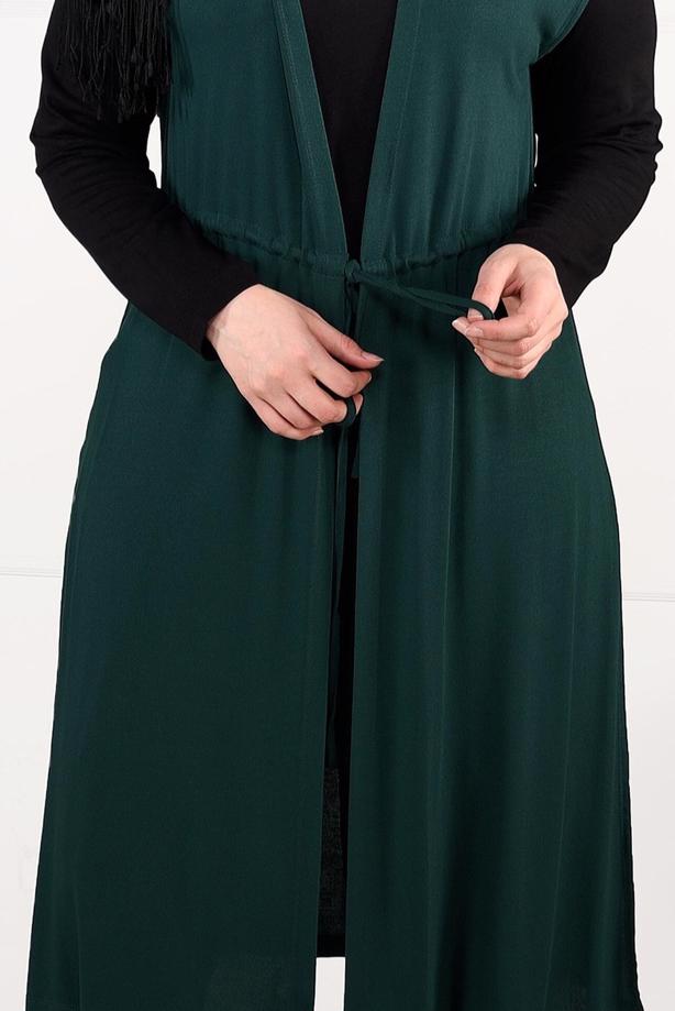 Vêtements hijab VERT TUNIQUE À TAILLE-NOUÉE 2632 - TRENDTESETTÜR