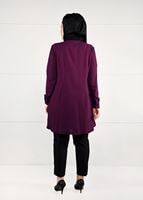 Tesettür giyim FUŞYA GÜPÜR DETAYLI KREP TUNİK 2633 