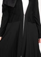 Tesettür giyim SİYAH FİLE DETAYLI PENYE TUNİK 2636