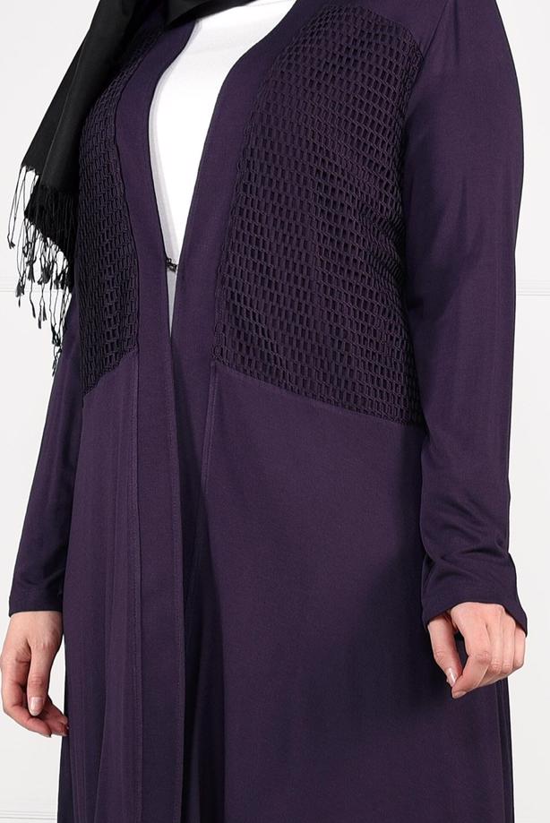 Vêtements hijab POURPRE TUNIQUE EN RÉSILLE 2636  - TRENDTESETTÜR