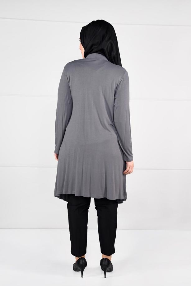 Vêtements hijab GRIS TUNIQUE EN RÉSILLE 2636  - TRENDTESETTÜR