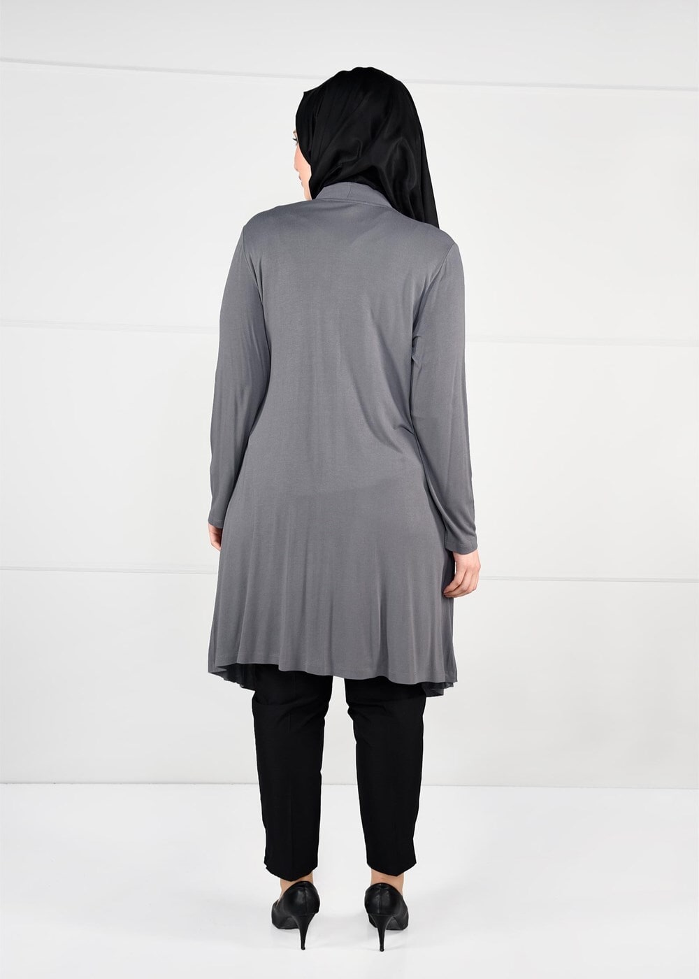 Vêtements hijab GRIS TUNIQUE EN RÉSILLE 2636 