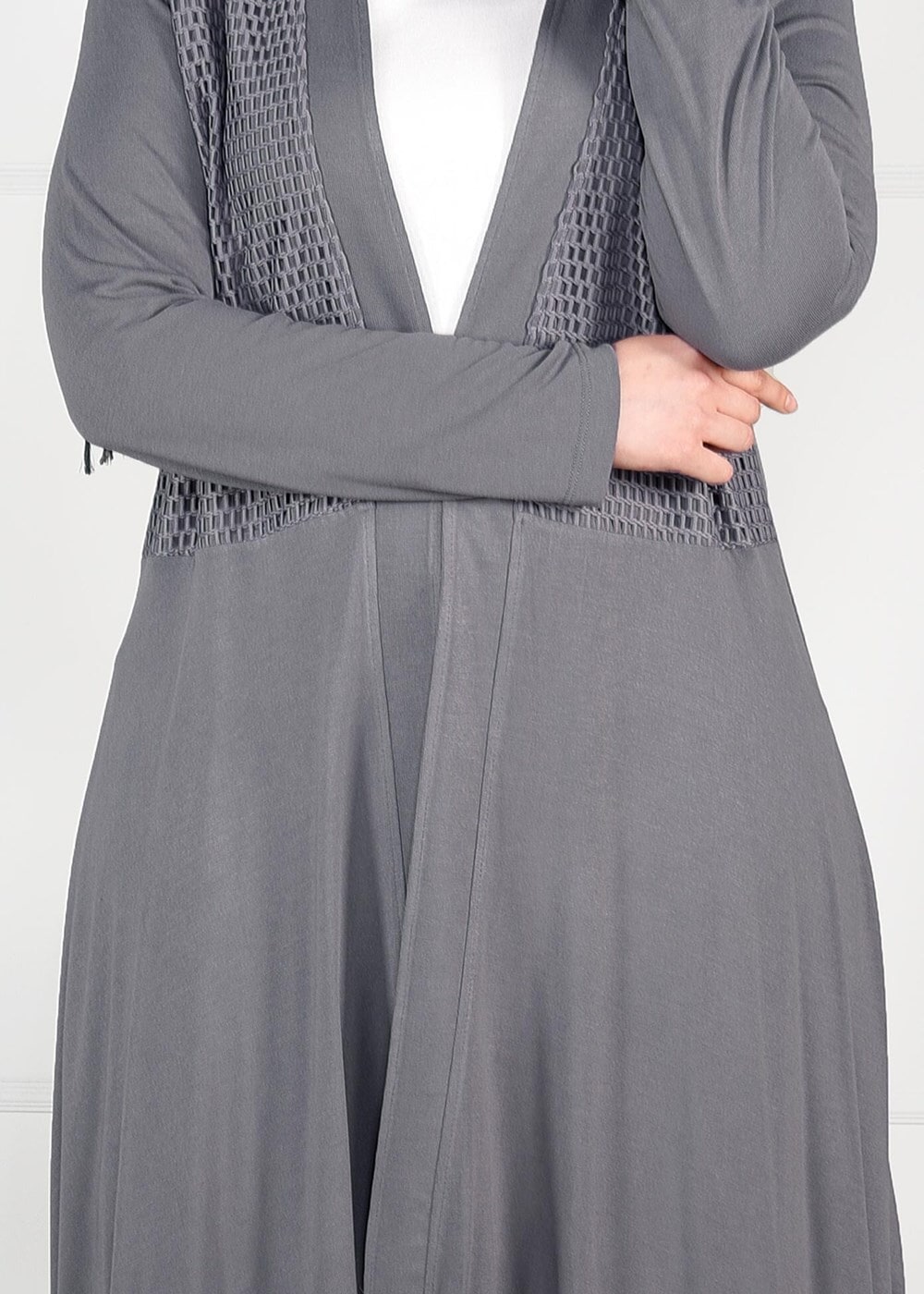 Vêtements hijab GRIS TUNIQUE EN RÉSILLE 2636 