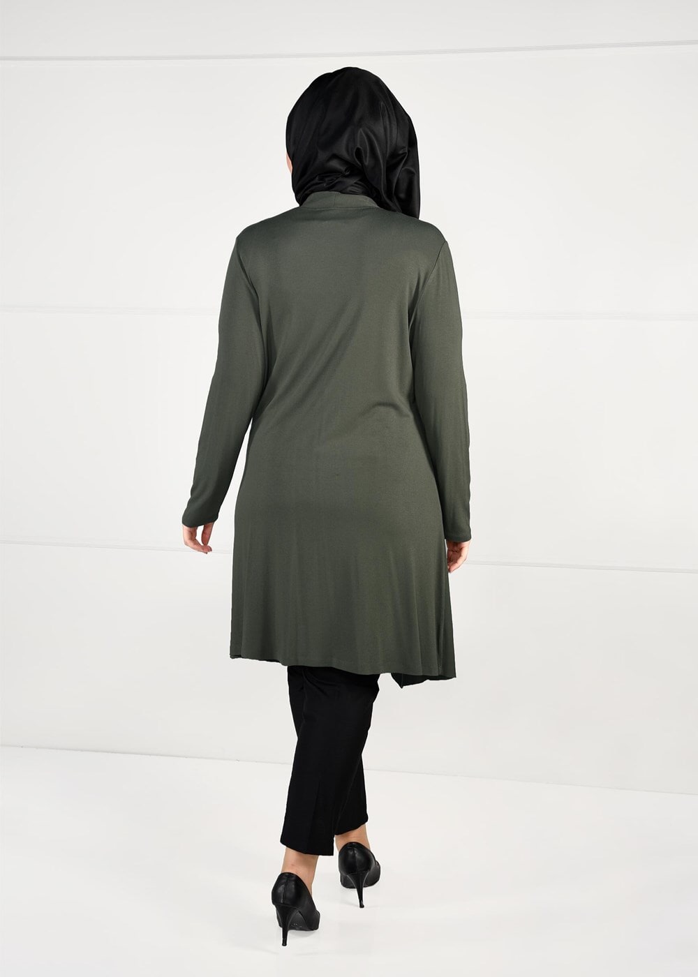 Vêtements hijab KAKI TUNIQUE EN RÉSILLE 2636 