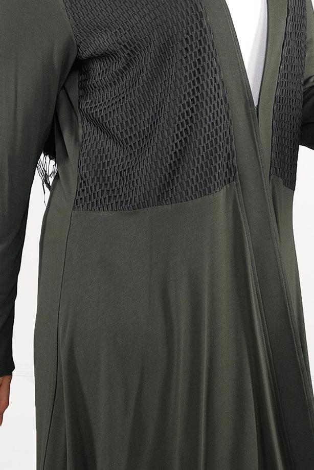 Vêtements hijab KAKI TUNIQUE EN RÉSILLE 2636  - TRENDTESETTÜR