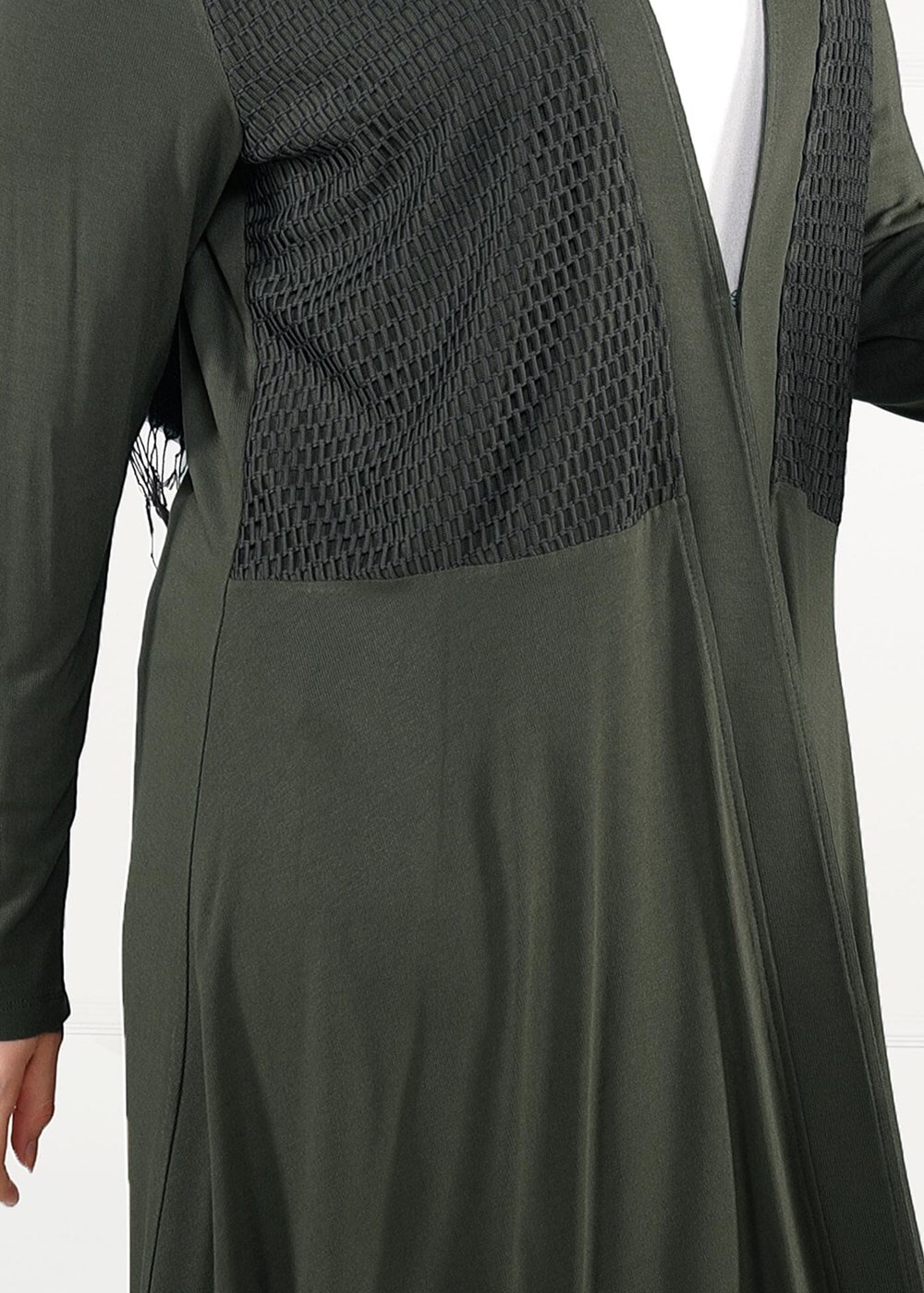 Vêtements hijab KAKI TUNIQUE EN RÉSILLE 2636 