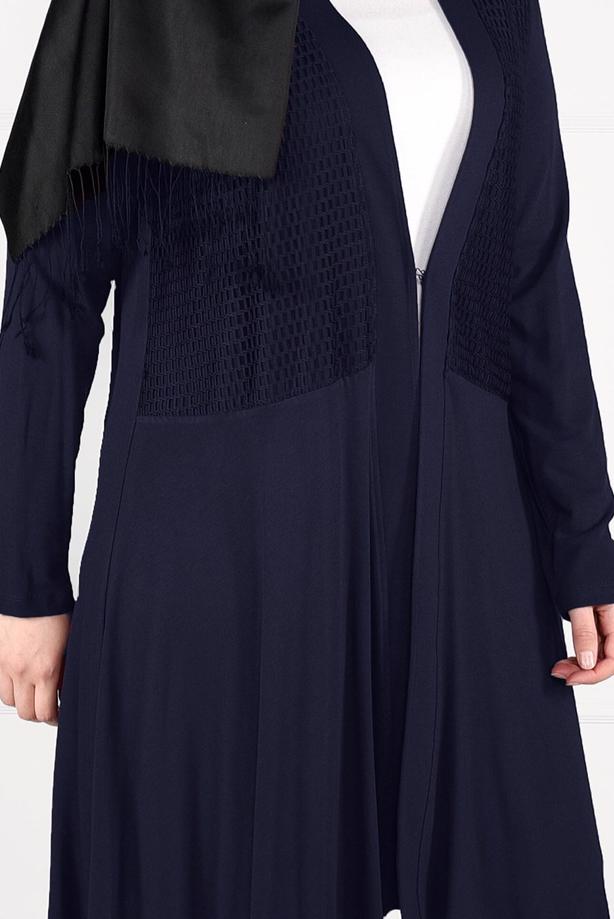 Vêtements hijab BLEU MARINE TUNIQUE EN RÉSILLE 2636  - TRENDTESETTÜR