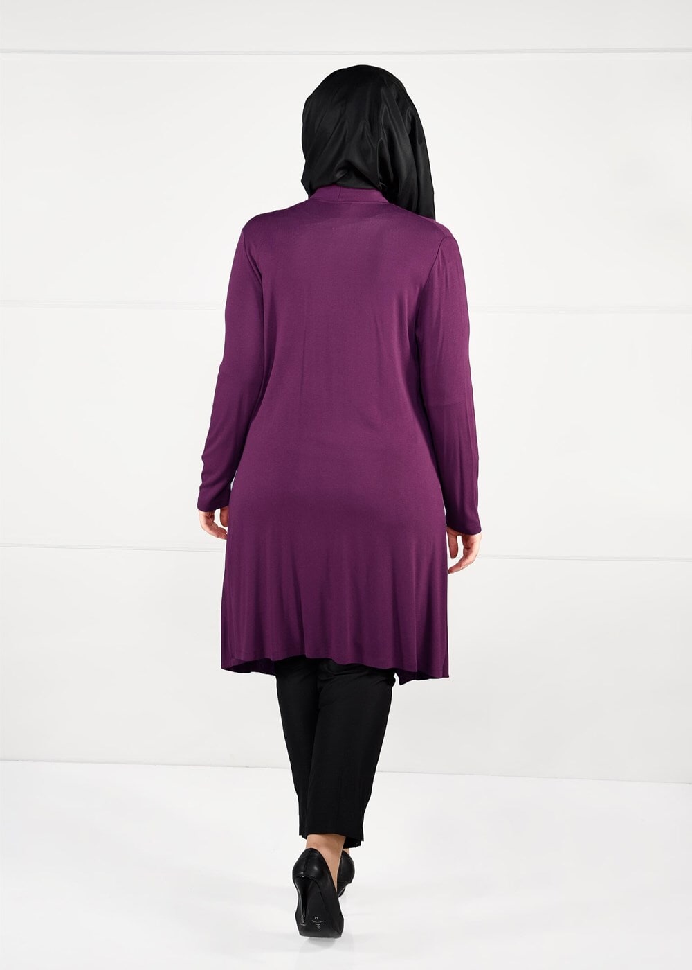 Vêtements hijab POURPRE TUNIQUE EN RÉSILLE 2636 