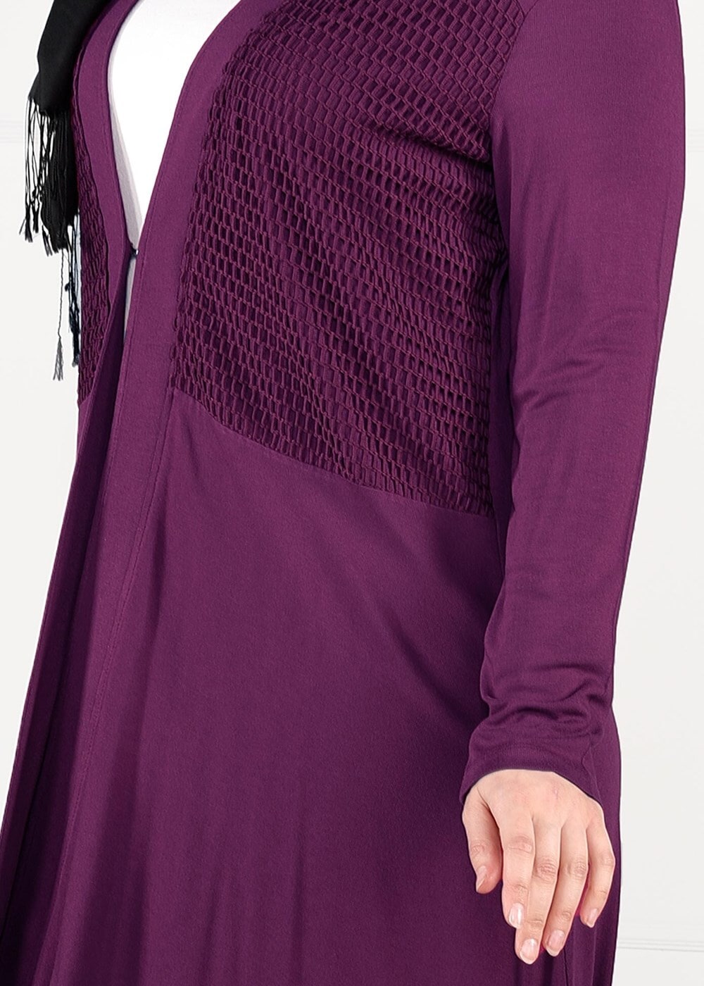 Vêtements hijab POURPRE TUNIQUE EN RÉSILLE 2636 