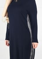 Vêtements hijab BLEU MARINE TUNIQUE À RAYURES 2638