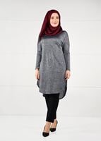 Vêtements hijab GRIS TUNIQUE À IMPRIMÉE 2639 