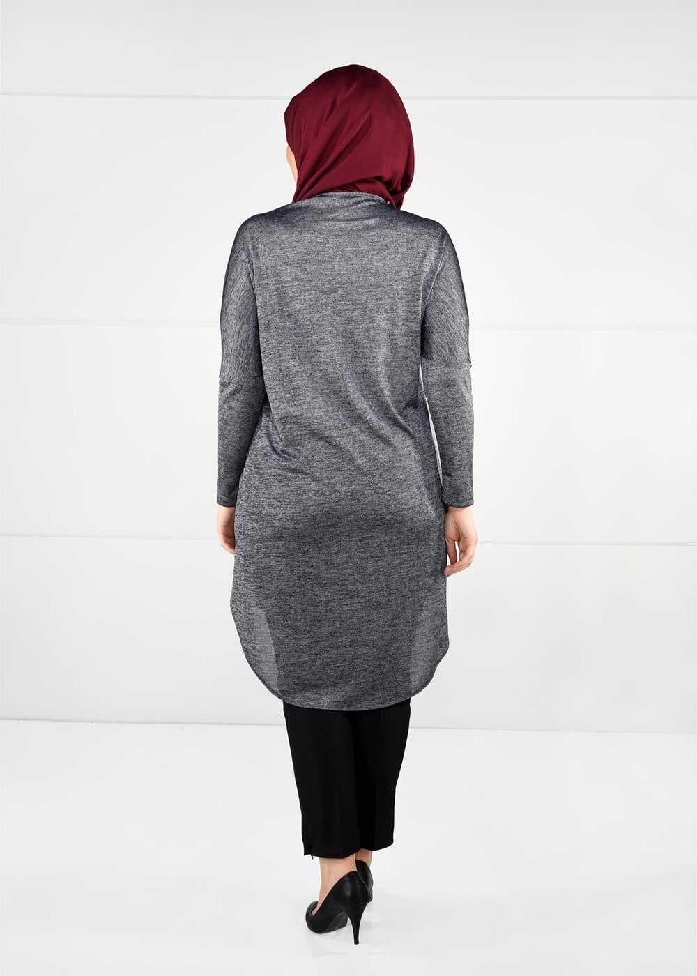 Vêtements hijab GRIS TUNIQUE À IMPRIMÉE 2639 