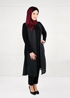 Tesettür giyim GRİ DANTEL 2Lİ TUNİK TAKIM 2640 