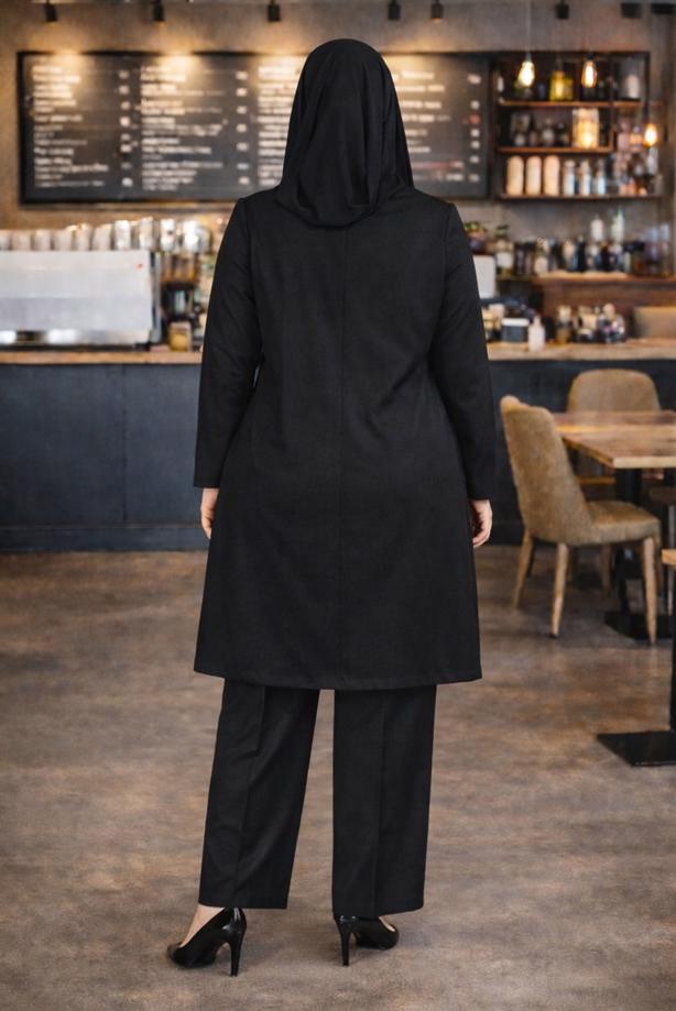 Vêtements hijab NOIR TUNIQUE AVEC BROCHE 2650  - TRENDTESETTÜR