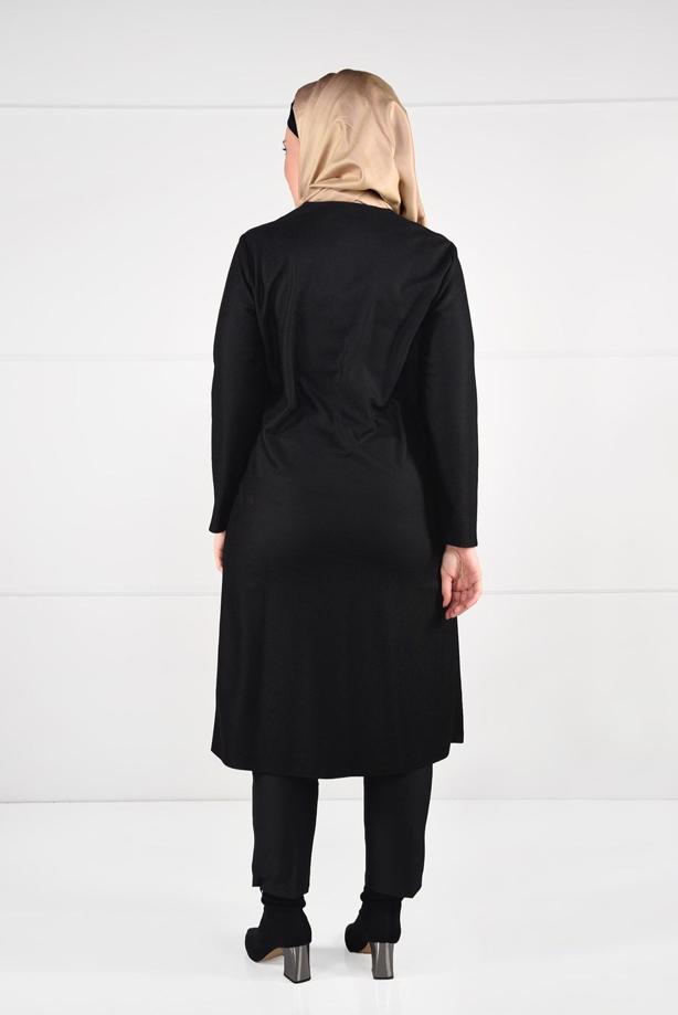 Vêtements hijab NOIR TUNIQUE AVEC BROCHE 2650  - TRENDTESETTÜR