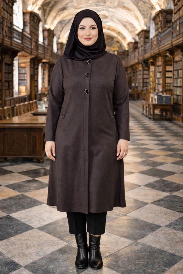 Vêtements hijab VISON TUNIQUE AVEC BROCHE 2650  - TRENDTESETTÜR