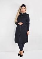 Tesettür giyim LACİVERT HAKİM YAKA FERMUARLI ÖRME TUNİK 2651 