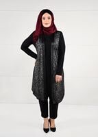 Tesettür giyim GRİ DESENLİ 2Lİ TUNİK TAKIM 2661