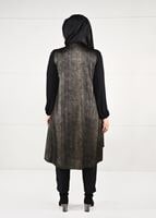 Tesettür giyim ALTIN ASİMETRİK KESİM 2Lİ YELEKLİ TUNİK TAKIM 2663 