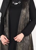 Tesettür giyim ALTIN ASİMETRİK KESİM 2Lİ YELEKLİ TUNİK TAKIM 2663 