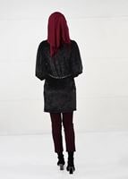 Tesettür giyim SİYAH KOLLARI PİLİSELİ KADİFE TUNİK 4098