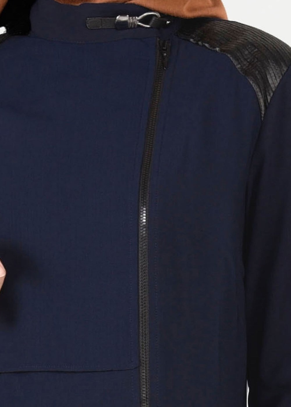 Tesettür giyim LACİVERT ASİMETRİK KESİM FERMUARLI TUNİK 4741