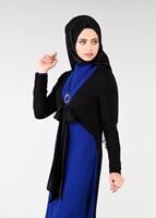Tesettür giyim LACİVERT ÖNDEN BAĞLAMALI 2Lİ KREP TUNİK 4778