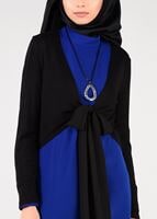 Tesettür giyim LACİVERT ÖNDEN BAĞLAMALI 2Lİ KREP TUNİK 4778