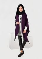 Tesettür giyim MOR ASİMETRİK KESİM YARASA KOL TUNİK 4841 