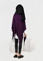 Tesettür giyim MOR ASİMETRİK KESİM YARASA KOL TUNİK 4841 