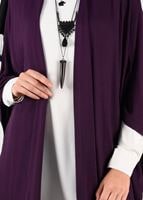 Tesettür giyim MOR ASİMETRİK KESİM YARASA KOL TUNİK 4841 