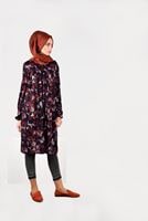 Tesettür giyim FUŞYA DESENLİ TUNİK 4865