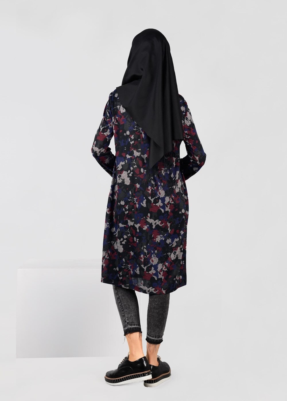 Tesettür giyim LACİVERT DESENLİ TUNİK 4865