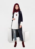 Tesettür giyim LACİVERT FİLE DETAYLI ÖRME HIRKA 4871 