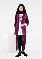 Tesettür giyim MOR FİLE DETAYLI ÖRME HIRKA 4871 